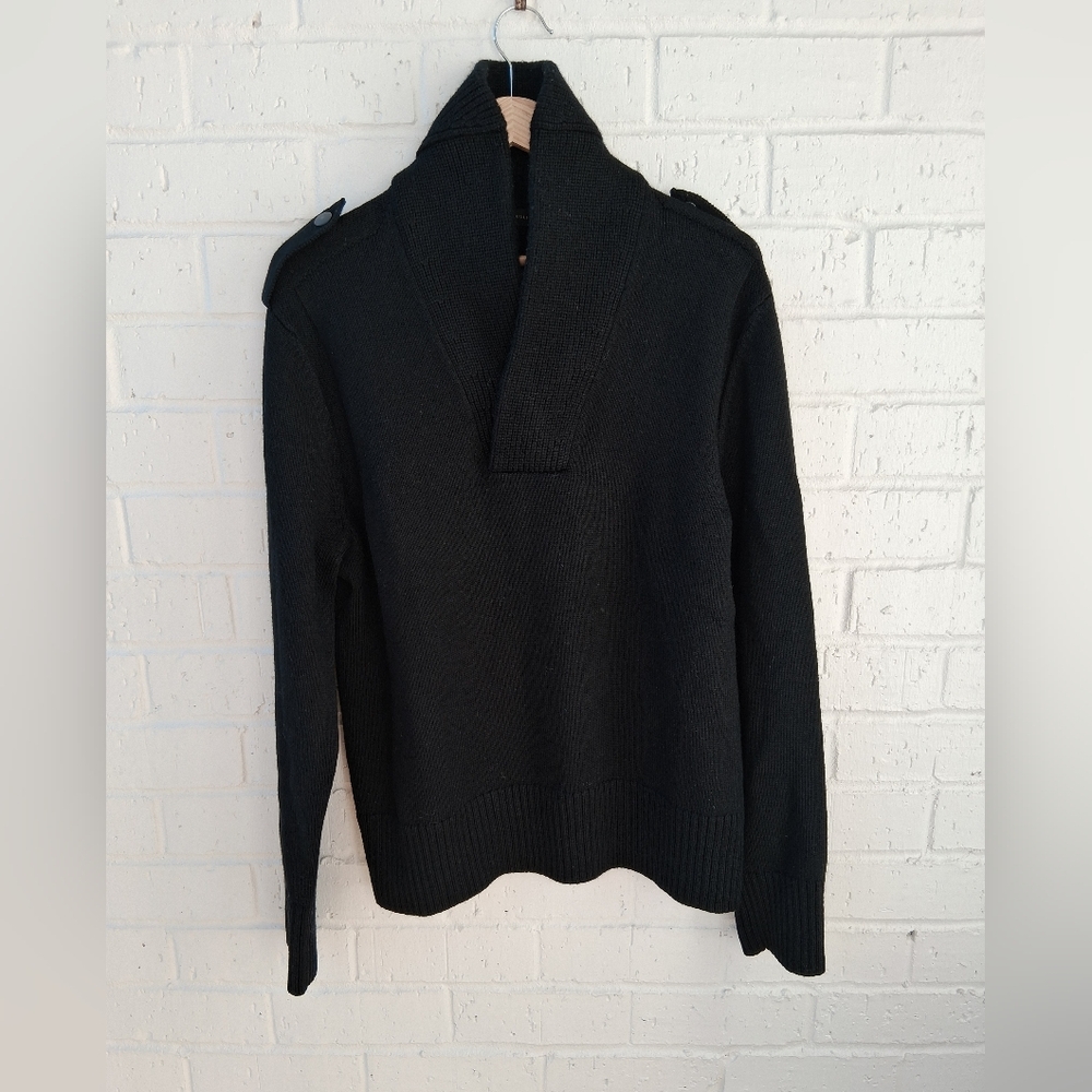 Banana Republic Military Look Shawl Collar Knit Sweater Wool Sz:L